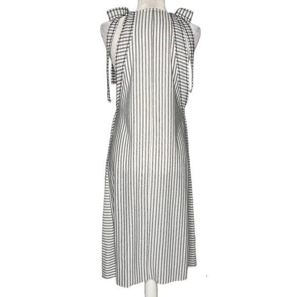 Zara‎ Trafaluc Pinafore Dress S Black White Stripes Apron Cover Up Asymmetrical - Image 8