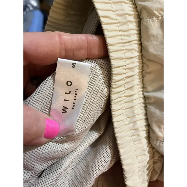 Wilo The Label Cream Windbreaker‎ Jogger Small Zip Pocket Athleisure Pants - Image 10