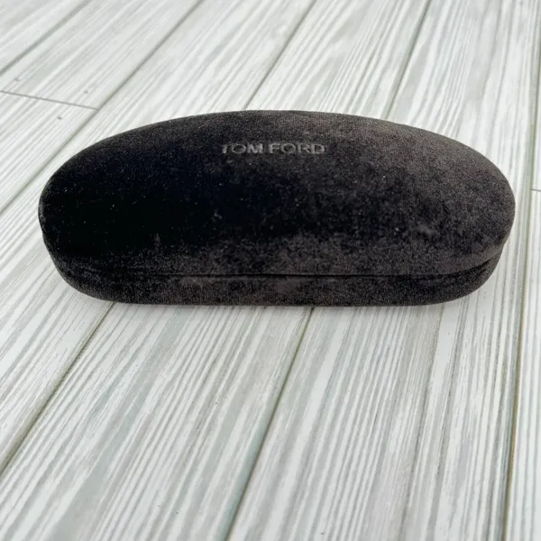 Tom Ford chocolate brown velvet sunglass eyeglass clamshell hard case - Image 6