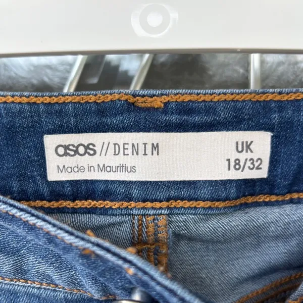 ASOS‎ Denim Womens High Rise Skinny Jeans Blue Medium Wash Size UK 18/32 - Image 7