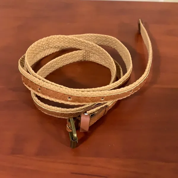 Brown thin belt Tan - Image 2