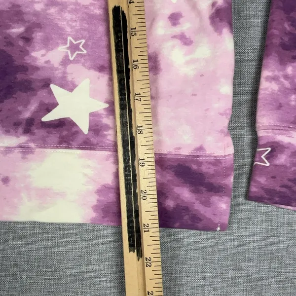 Wildfox Sweatshirt Womens Medium Pink Star Tie Dye Crewneck Fleece Pullover - Image 4