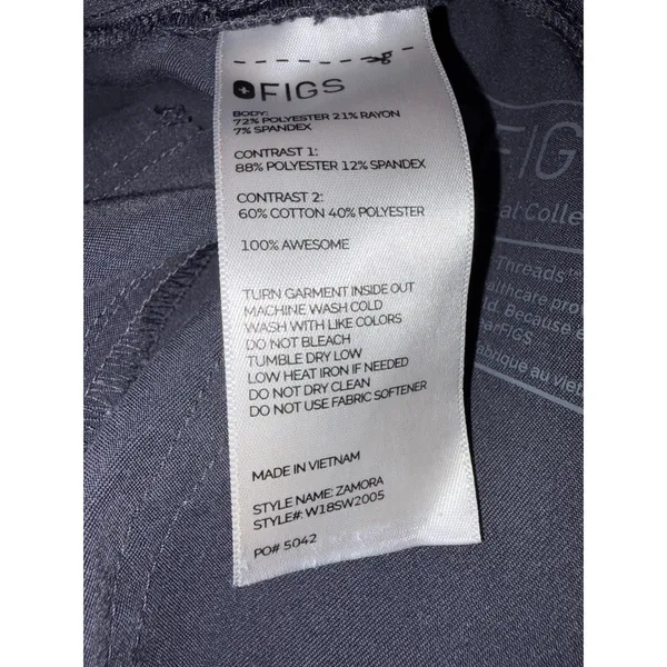 FIGS Zamora Jogger Scrub Pants Technical Collection Charcoal Gray Drawstring XS - Image 4