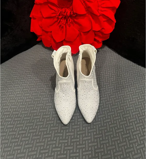 Pierre Dumas White rhinestone boots - Image 2