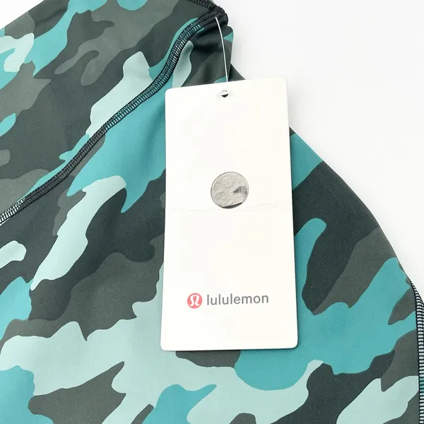 NEW Lululemon‎ Base Pace High Rise Crop 25" Heritage 365 Camo Tidewater Teal 18 - Image 7