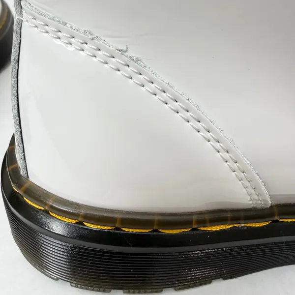 Dr. Martens White Patent Leather Combat Style Boots Size 6 - Image 8