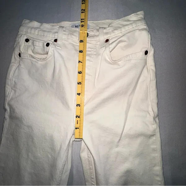 RE/DONE • 90s High Rise Ankle Crop Jeans Vintage White Denim Sz 25 - Image 13