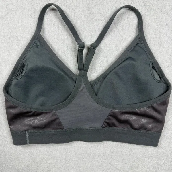 Nike Indy Party Pack Sports Bra Women’s Small Gray Silver Metallic Light Support - Image 2