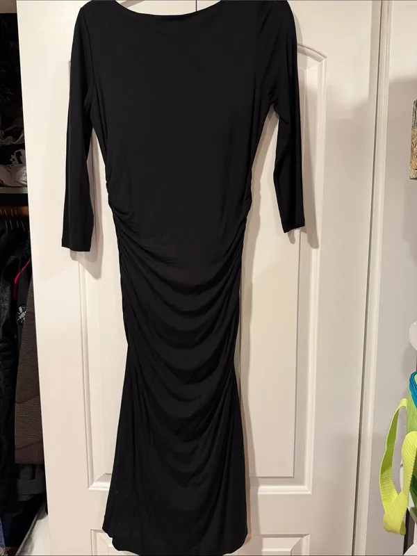 Boden Black Midi Dress‎ with Side Ruching 6T - Image 5