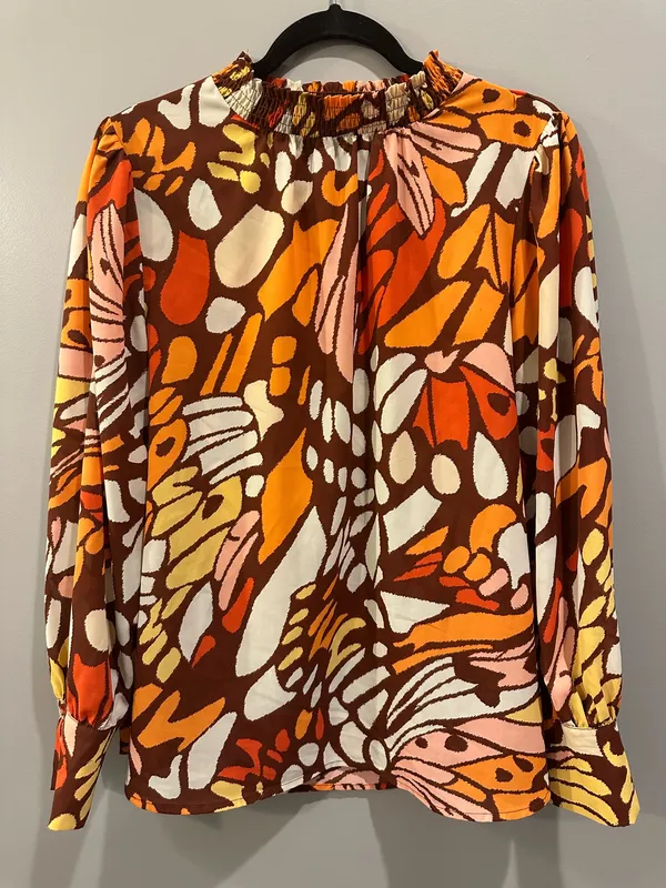 JODIFL Abstract Patterned Long Sleeve Blouse - Image 2