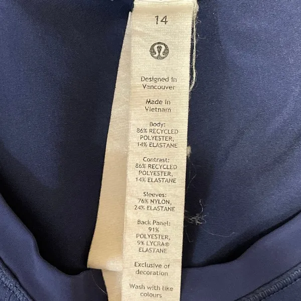 Lululemon Blue Short Sleeve Lightweight Stretch Running Tee T-Shirt Top Size 14 - Image 4