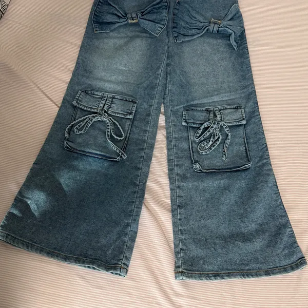 Cargo ribbon pants Blue - Image 4