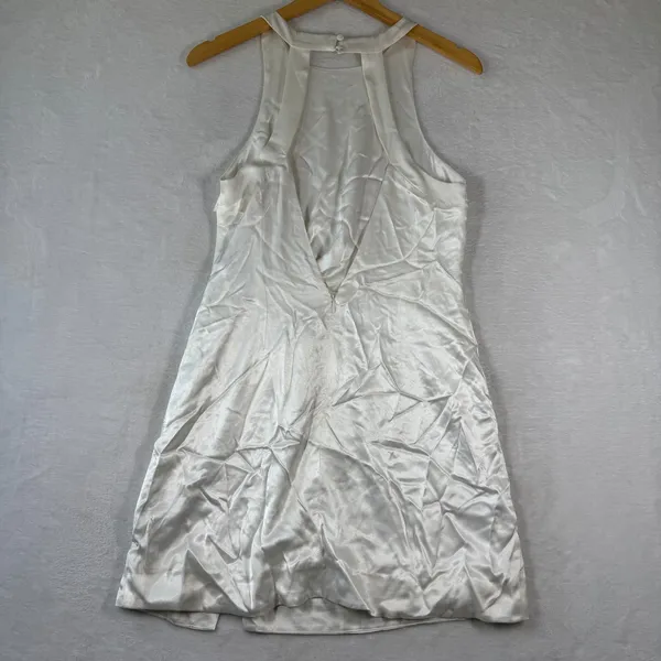 For Love & Lemons White Satin‎ Twist Front Cutout Mini Dress Size M - Image 11
