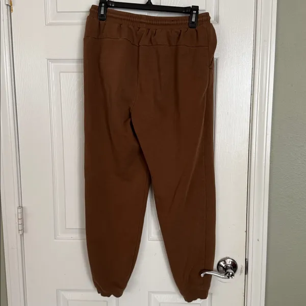 Banana Republic Women’s Cinnamon Brown Fleece Mockneck 2 pc Sweatsuit Size Med - Image 6