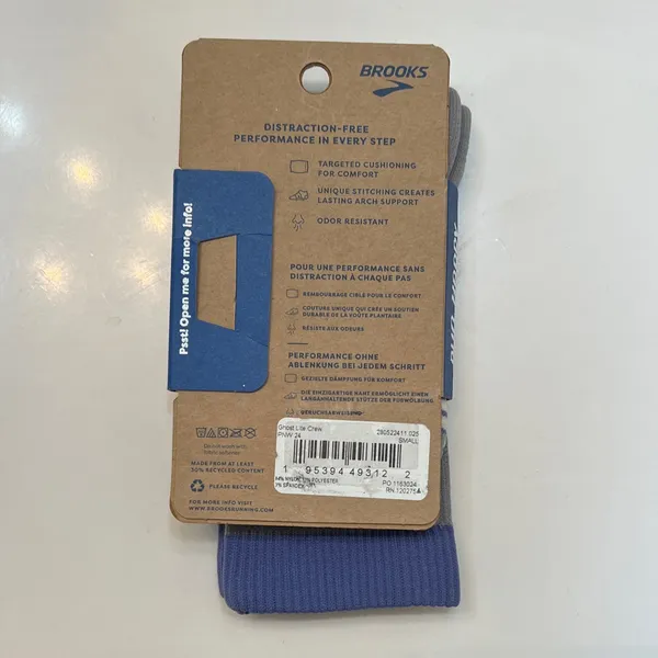 Pacific NW Brooks Ghost Lite Crew Socks - Blue and Gray - Image 2