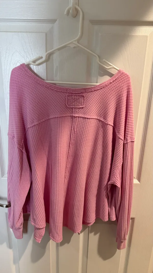 Free People Pink Waffle Sweater - Image 2
