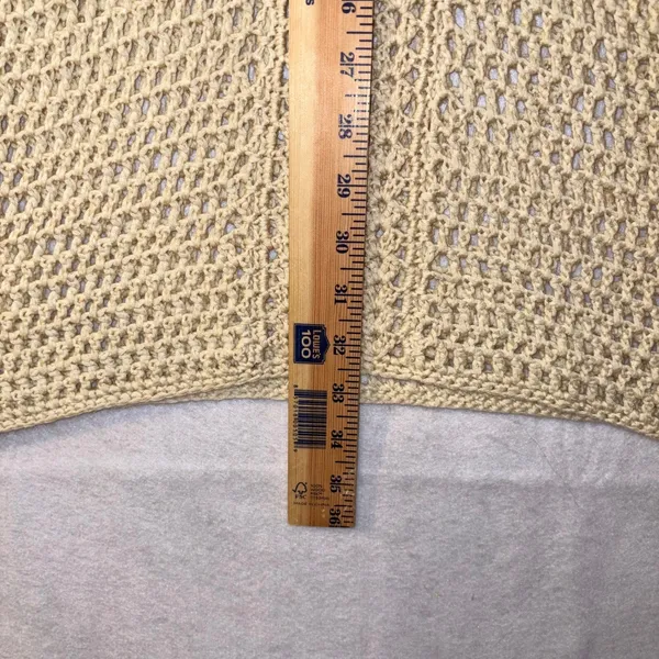 ZARA KNIT Crochet‎ Knit Midi bohemian swim cover Cream Sleeveless V Neck Sheer - Image 6