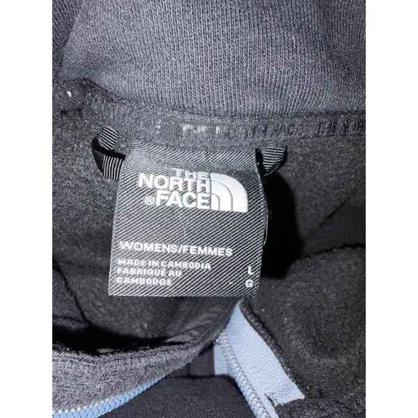 The North Face Womens Large Cropped Fleece 1/4 Zip Black Pullover sweatshirt - Image 8
