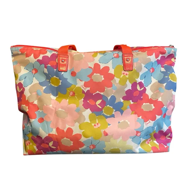 Coach Getaway Floral Weekender Packable Overnight Nylon Tote Shoulder Bag Set - Image 4