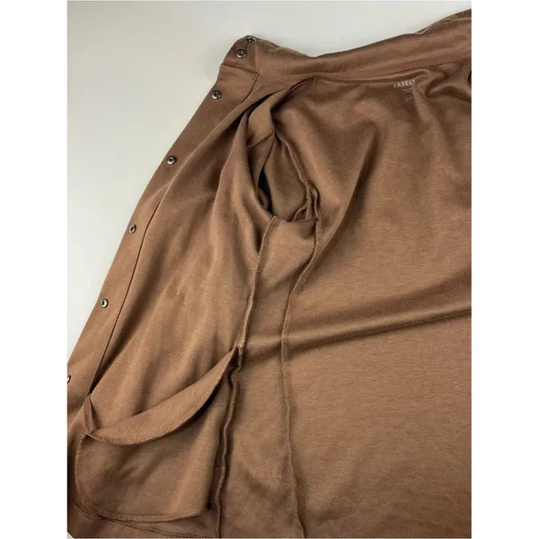 Freely Women’s X-Small Brown Belted Jacket Snap Front Longline Shacket Commuter - Image 8