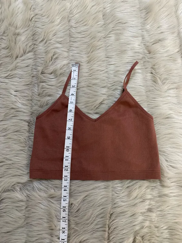 Abercrombie & Fitch Ribbed strappy racerback crop Top Large - Image 4