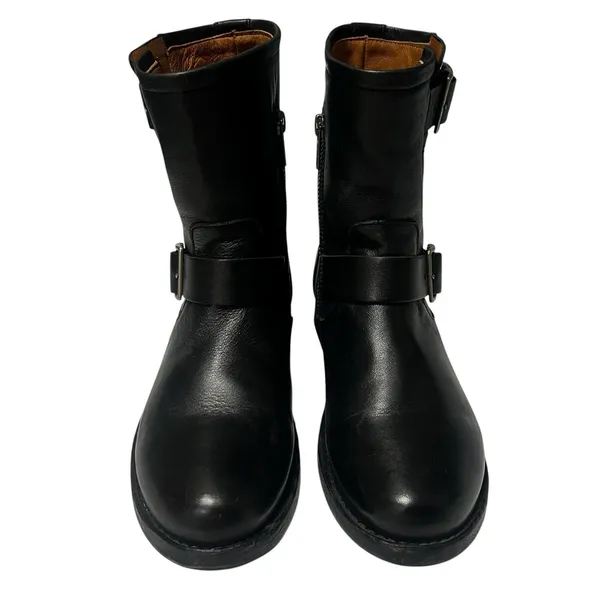 Frye Vicky Engineer Short Buckle Motorcycle Boot Black Leather Women’s Size 7 - Image 3