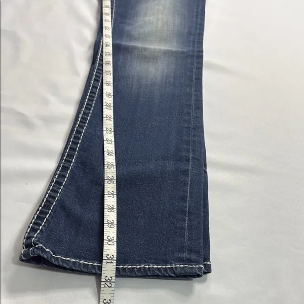 Vigoss Dark Blue Boot Cut Jeans with Embroidered Pockets - Image 3
