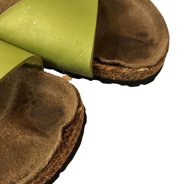 Birkenstock Madrid Sandals Slides Lime Green Birko Flor 39 US Womens 8 - Image 2