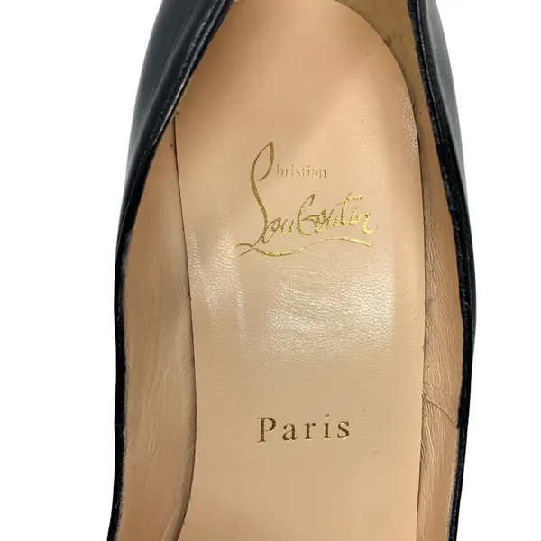 Christian Louboutin Pigalle 100 Black Leather Pointed Toe Stiletto Pumps EU 38 - Image 6