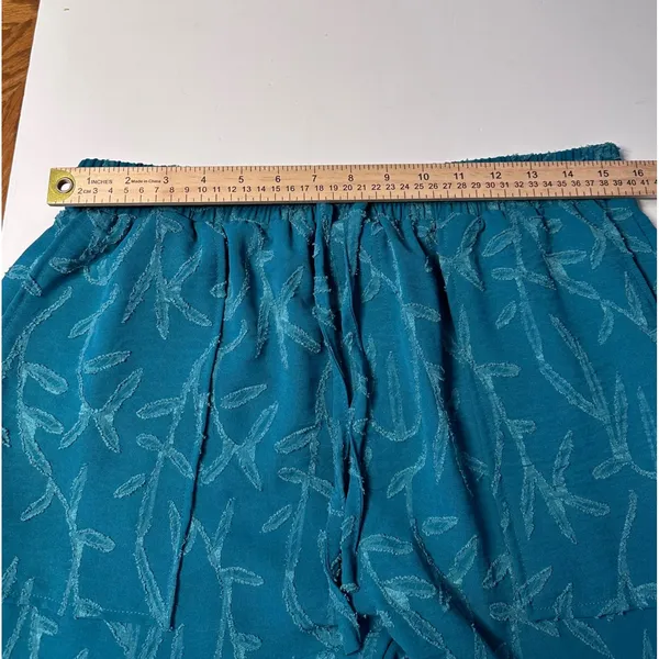 Classic Concepts Teal Embroidered Leaf Drawstring Pants JB1537BM-2 women's - Image 5