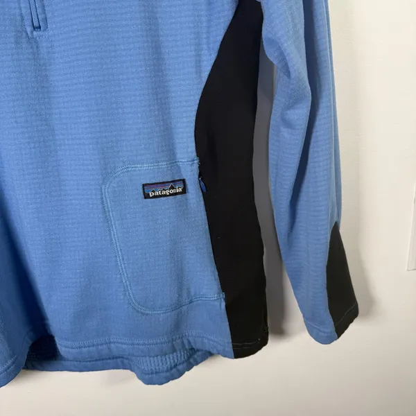 Patagonia R1 Polartec Regulator 1/4 Zip Pullover Fleece Blue Black Womens Small - Image 3