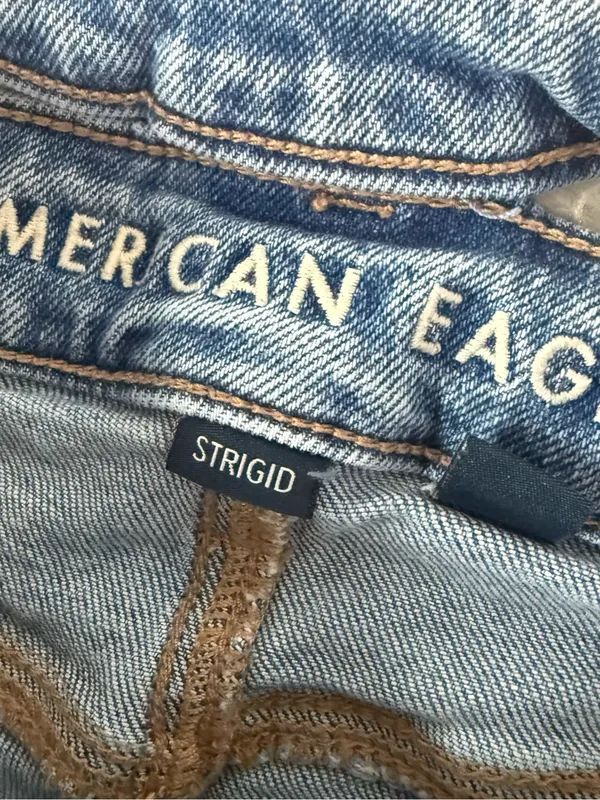 American Eagle Super High-Rise Baggy Straight Jeans Size 000 Double Waist - Image 5