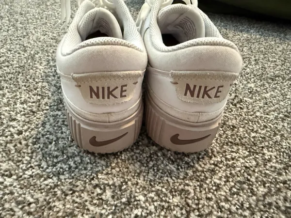 Nike Court Legacy Lift Platform Sneakers – Women’s Size 7 – White/Taupe - Image 3