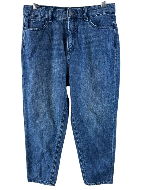 Kate Spade Saturday Cropped Jeans Women's 27 Blue 100% Cotton Barrel Leg - Image 2