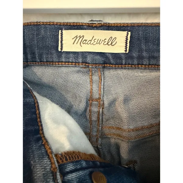 Madewell 10‎ High-Rise Skinny Crop Jeans Womens 26 Button Fly Raw Hem Blue Denim - Image 2