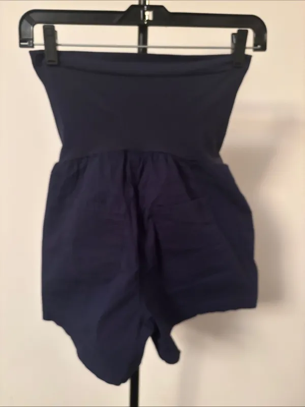 Motherhood Maternity Navy High-Waist Maternity Shorts with Front Pockets - Image 2