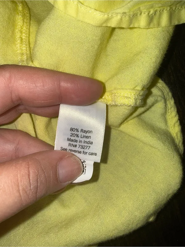 Women's Sonoma Goods For Life® Linen-Blend Midi Dress Butter Yellow Size S - Image 6