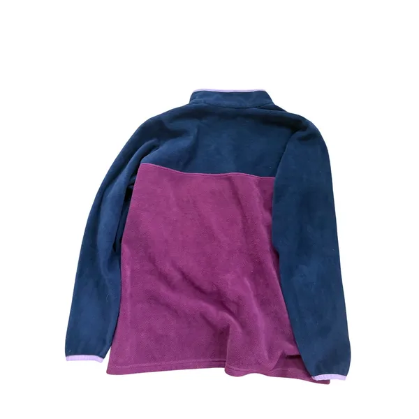 Columbia Womens Benton‎ Springs Snap Front Fleece Pullover Navy Berry Purple 1X - Image 2
