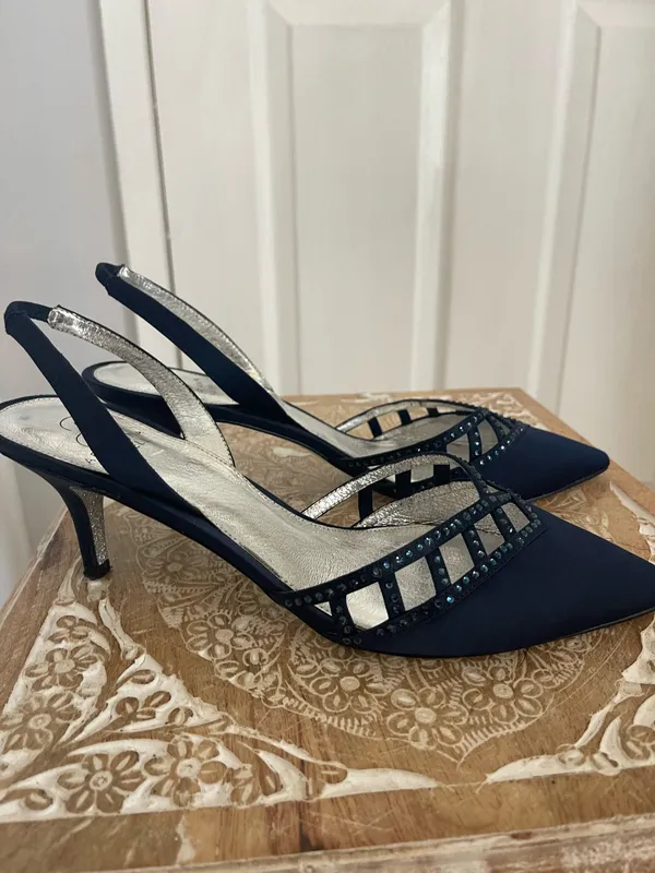 Adrianna Papell Navy Slingbag Heel Pumps  - Image 6