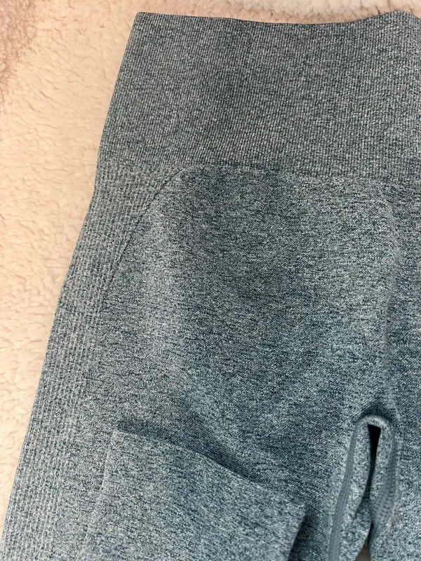 Workout Yoga Athletic Leggings Heather Blue Size - Image 6