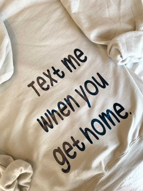Text me when you get home hoodie Tan Size M - Image 3
