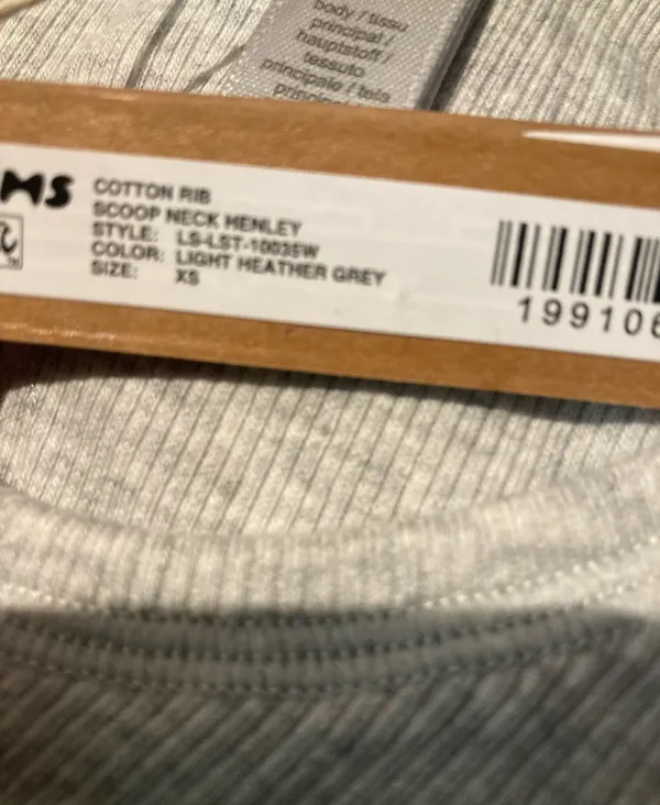 SKIMS Cotton Rib Scoop Neck Henley XS - Image 5