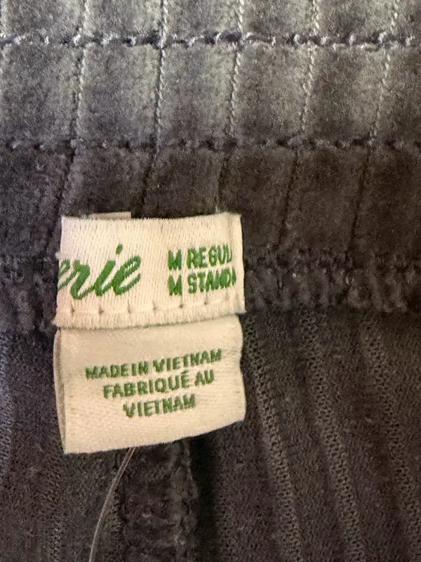 NEW Aerie Groove-On Ribbed Velour Flare Pants Charcoal Gray Womens Medium - Image 7