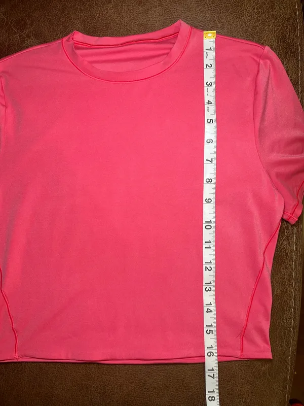 Lululemon Wundermost Ultra-Soft Nulu Crewneck Cropped T-Shirt Glaze Pink XS - Image 7