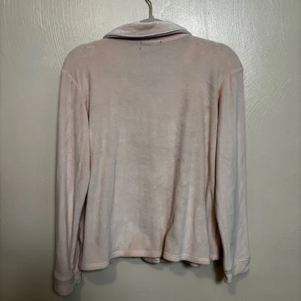 House of Harlow 1960 Rose Velour‎ Knit Pajama Top Women's Medium Pink - Image 4