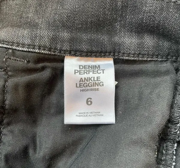 Express Perfect Denim Charcoal Black High Rise Ankle Skinny - Image 9