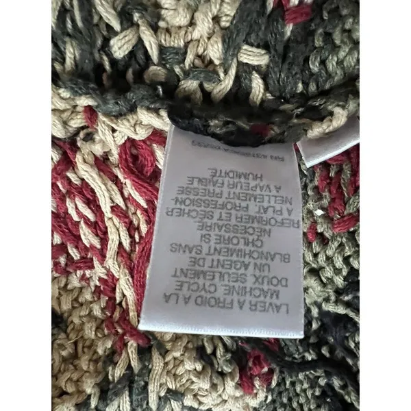 Susan‎ Bristol Green Red Zip Up Sweater Vest Size Petite Medium Vintage 90s - Image 8