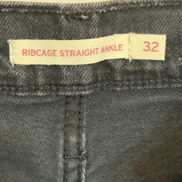 Levis 501 Original Cropped Jeans Faded Black High Rise Button Fly 72693-0134 W32 - Image 6