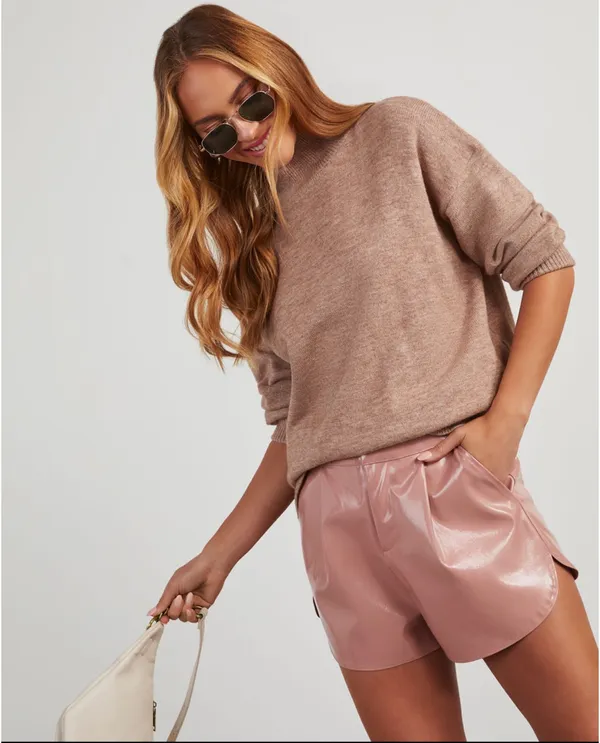 Vici vegan leather blush shorts - Image 5