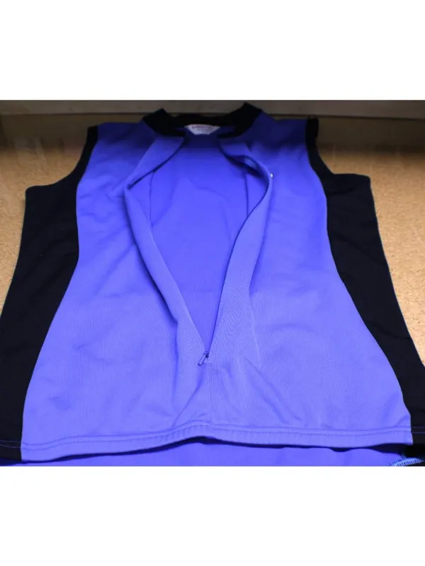 Pearl Izumi Size L Blue Periwinkle Black Sleeveless Cycling Jersey 3 Pocket Back - Image 11